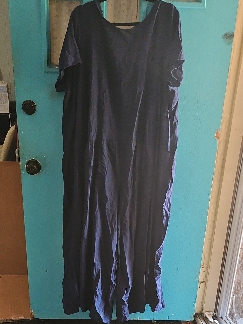Womens Navy Wide-Leg Jumper